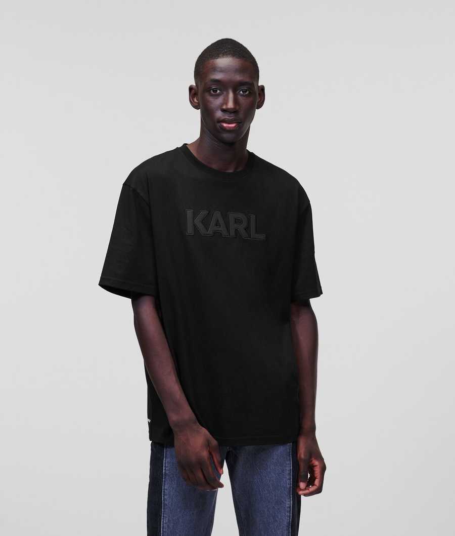 Karl Lagerfeld T-Shirts South Africa - Mens Karl Logo Black
